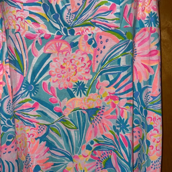 Lilly Pulitzer Maleka Maxi Dress XL Multi Tropical Punch Tie Shoulder New Tags - Picture 5 of 7
